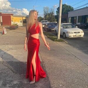 Stunning Red Waist Cut Out Prom/Pageant/Red Carpet Dress.